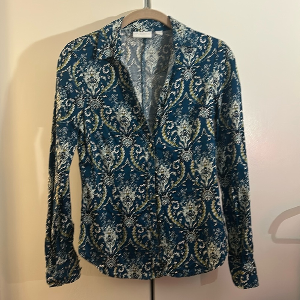 4 for $20 NY & Co teal button down blouse